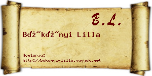 Bökönyi Lilla névjegykártya
